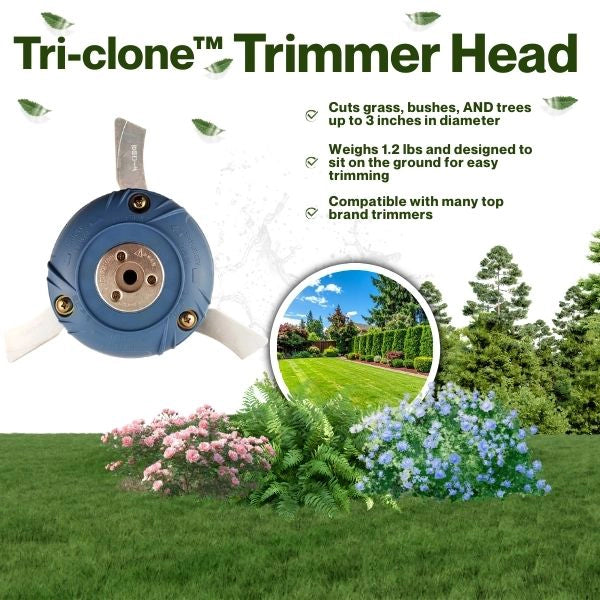 Tri-clone trimmer head