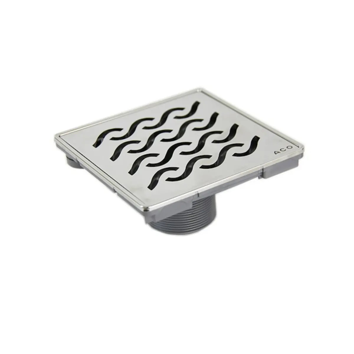 ACO Plus - 6 x 6 PointDrain, Wavy, Brushed Stainless