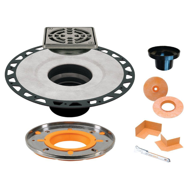 Schluter 5-1/2" KERDI-DRAIN-A Adaptor Kits with grate