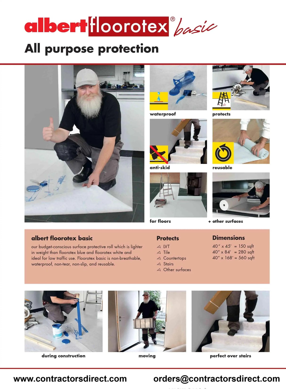 Floorotex Basic All Purpose Protection Rolls for Floor covering