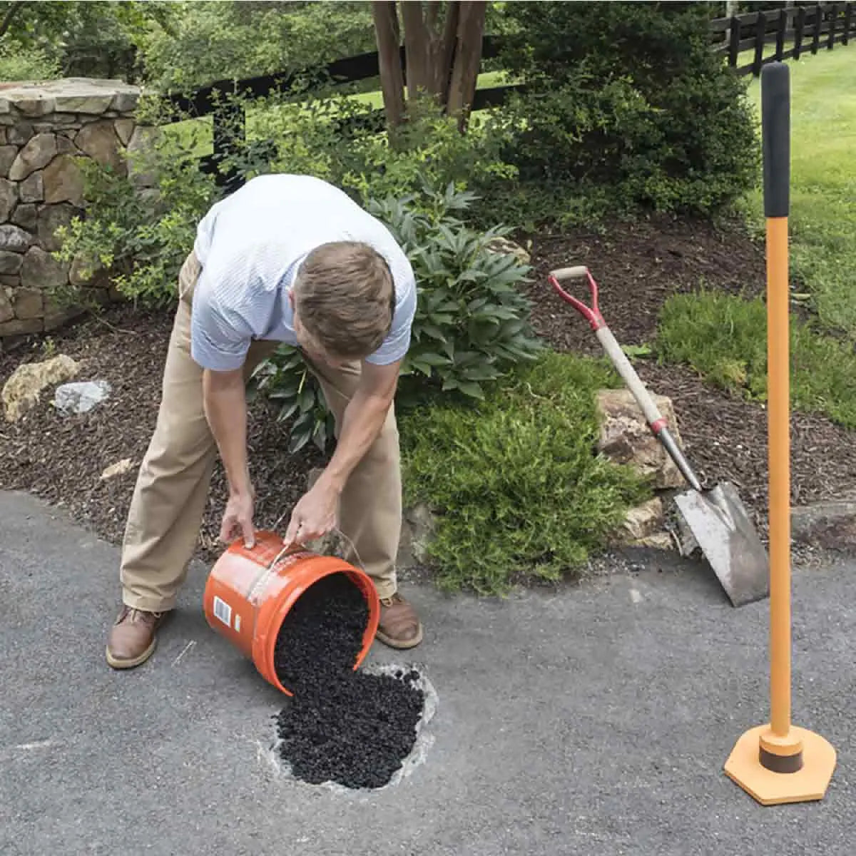 hole patch filler, cold mix asphalt, pre-mixed pothole repair, concrete tools