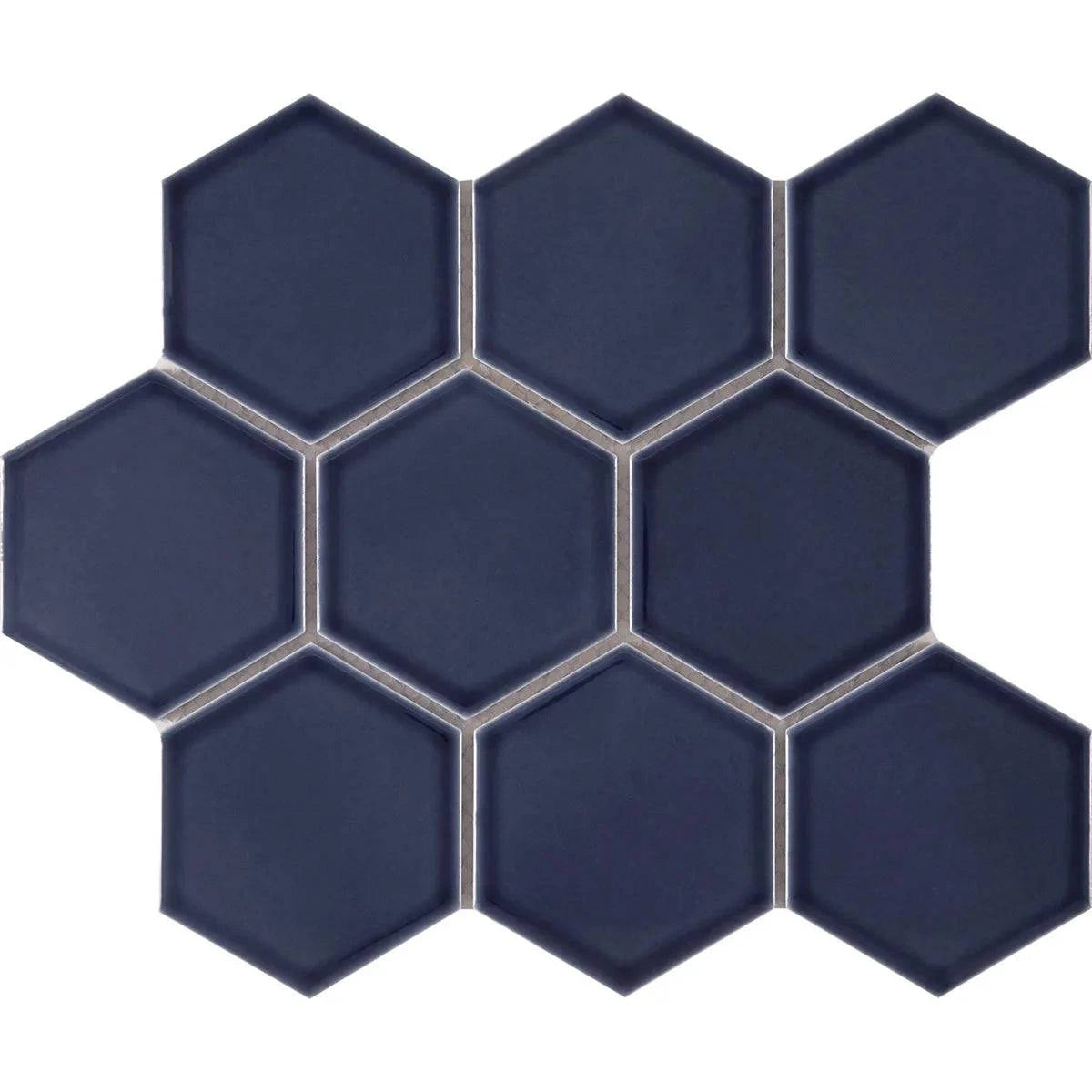 Interceramic Patterned Tile Interceramic Elegant Blue Mosaic Tile Glossy Hexagon Tile