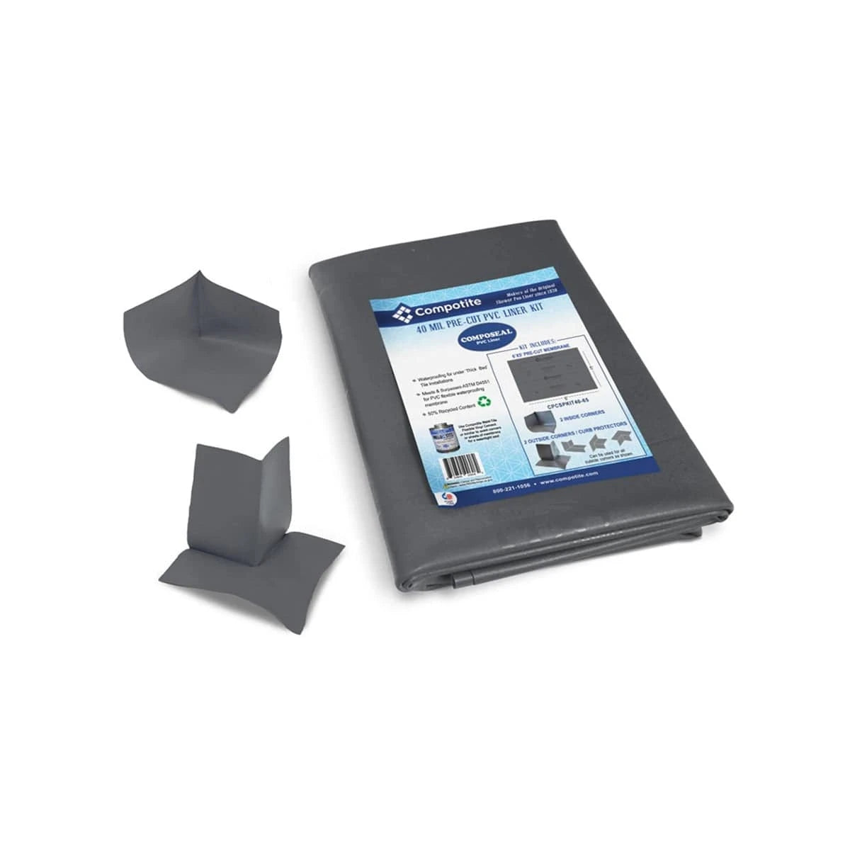 Composeal Gray 40 mil PVC Pre-cut Shower Pan Kit