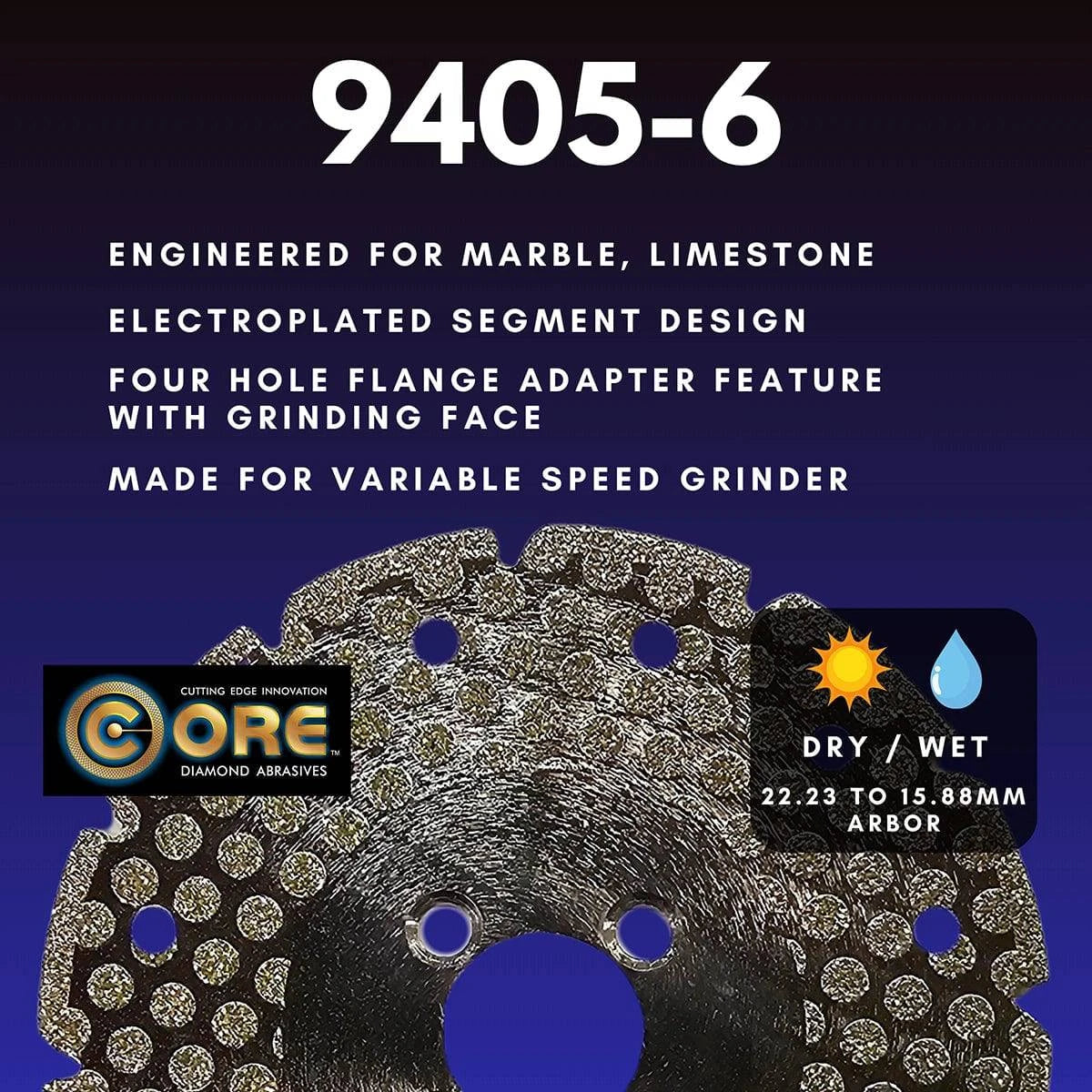 CORE 9405-6 Series Blade for dry and wet cutting