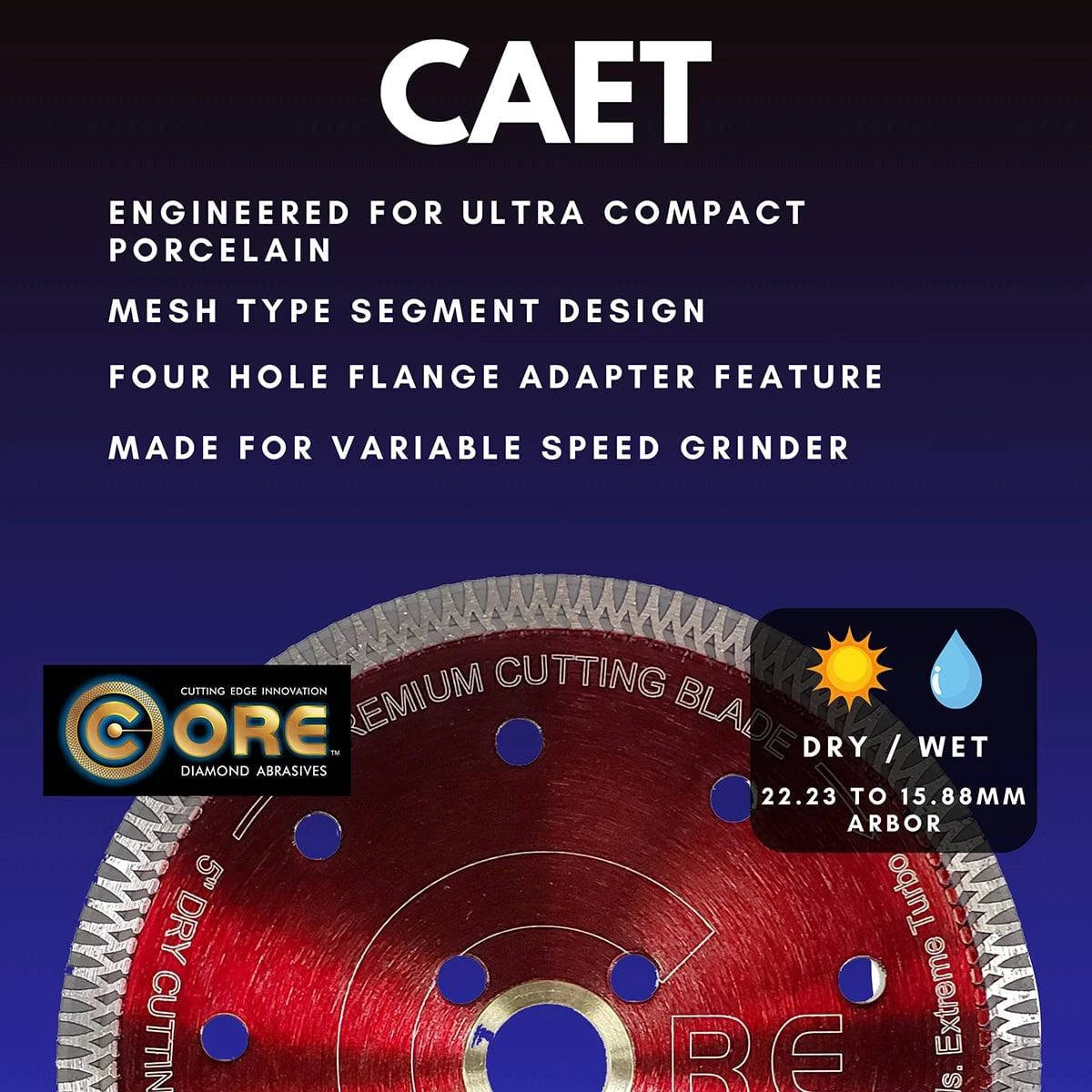 CORE Extreme Turbo Blade for dry and wet cutting
