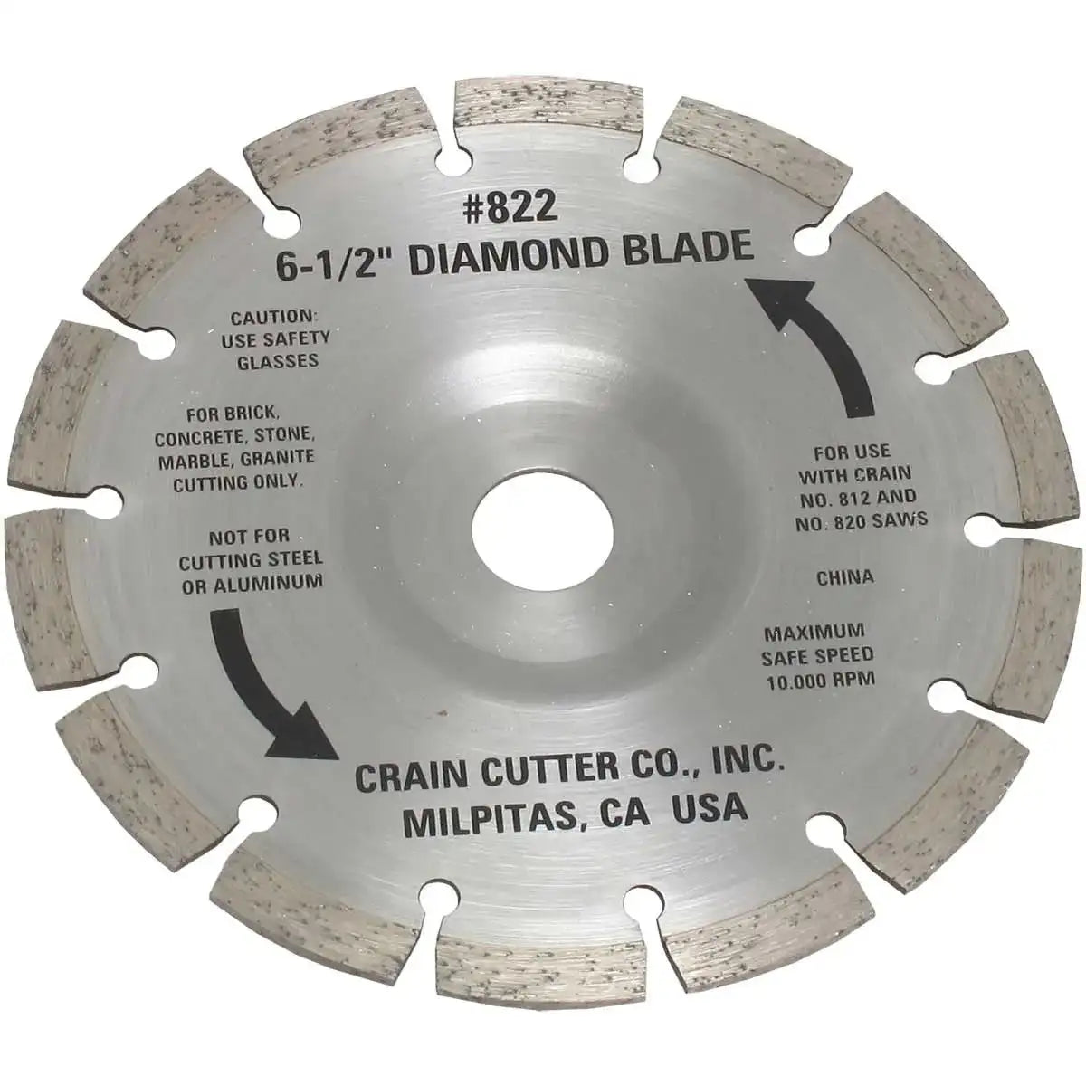 Crain 6-1/2" Segmented Diamond Blade