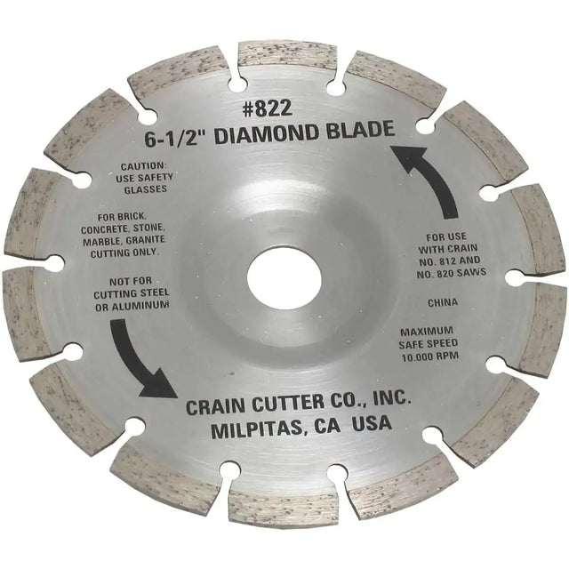 Crain 6-1/2" Segmented Diamond Blade