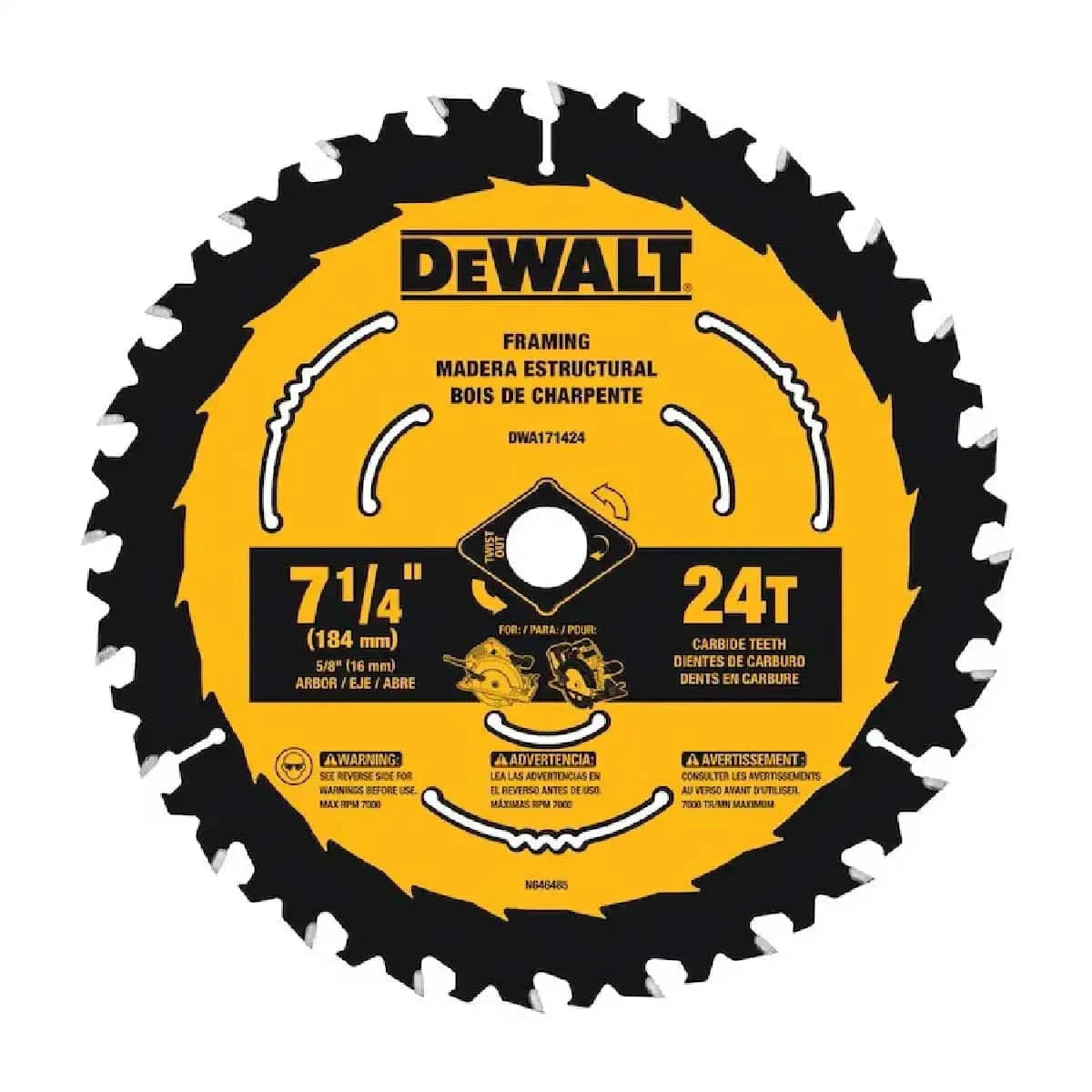 DeWalt 24-Tooth 7-1/4" Circular Saw Blade