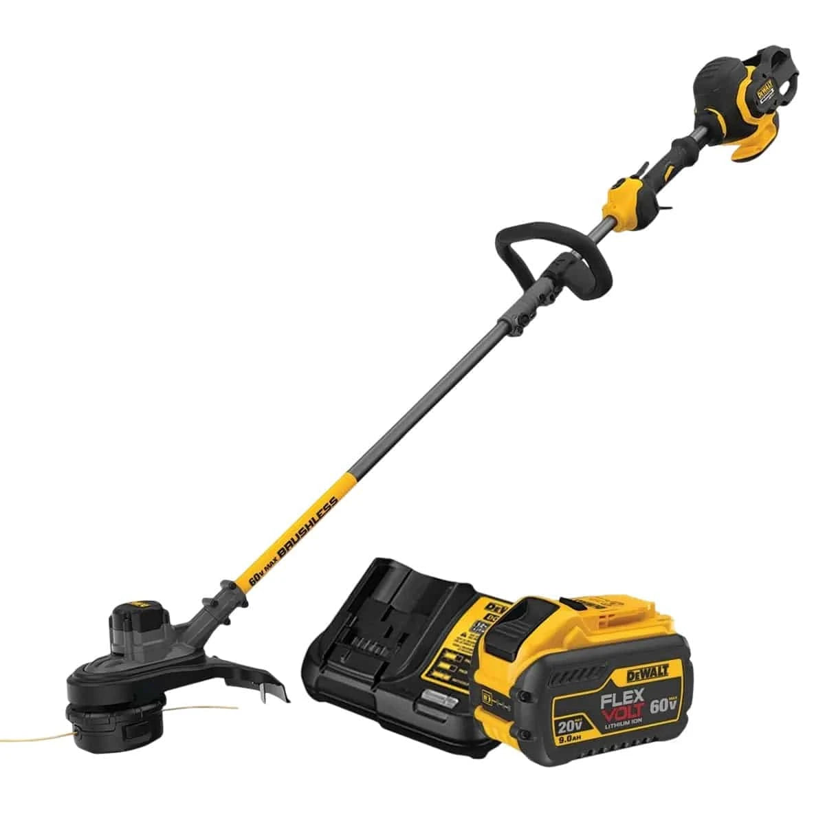 DeWalt 60V Max Flexvolt 15in Cordless String Trimmer Kit.