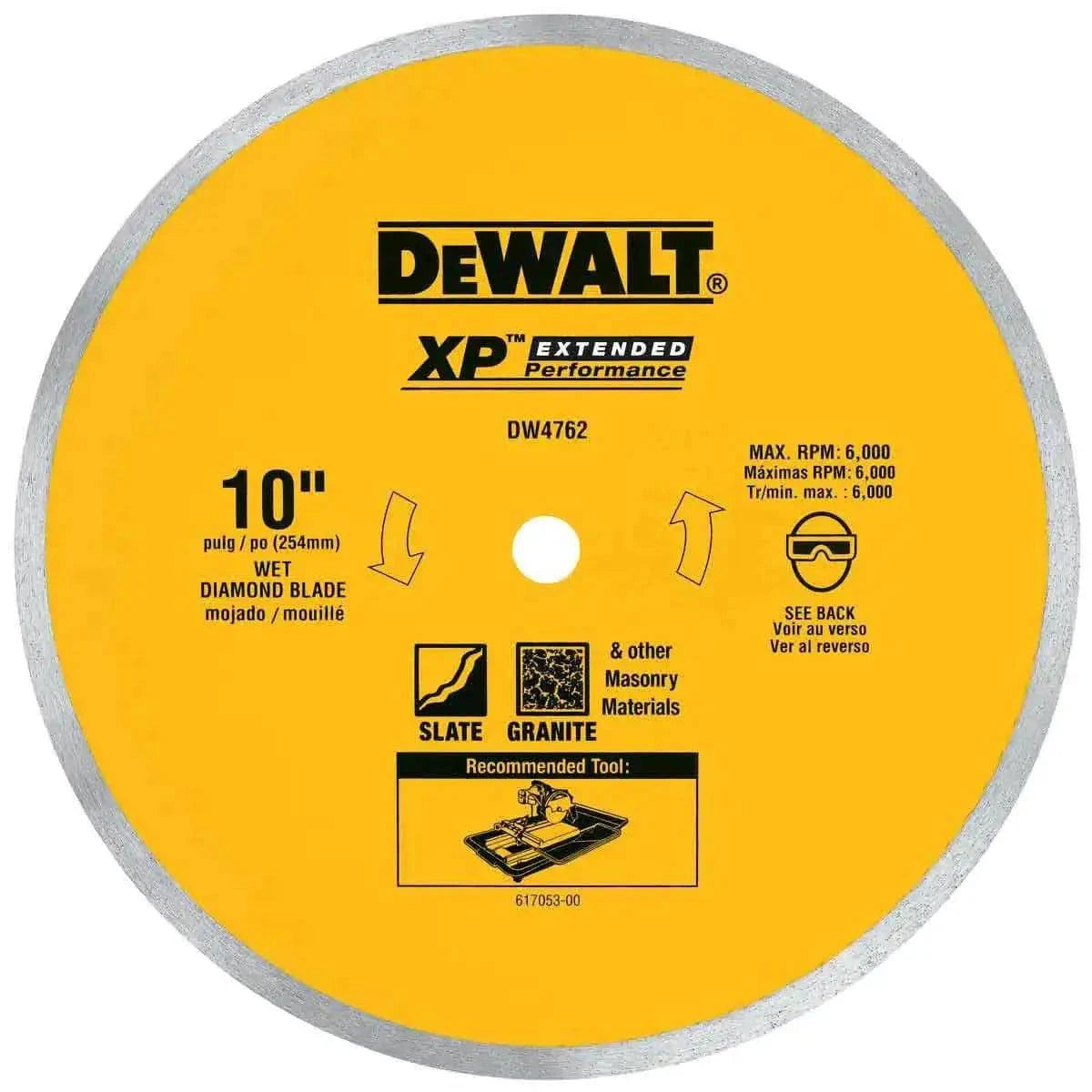 Dewalt DW4762 Wet tile saw Porcelain Blade