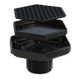 Tile-In Hex Drain - Matte Black