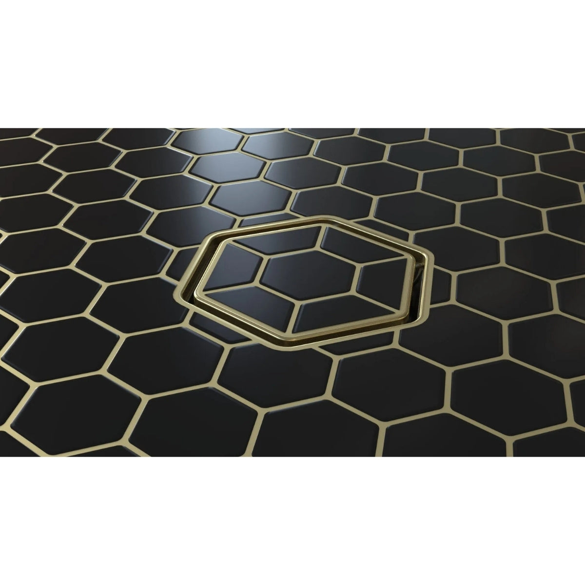 Tile-In Hex Drain Champagne Gold 4