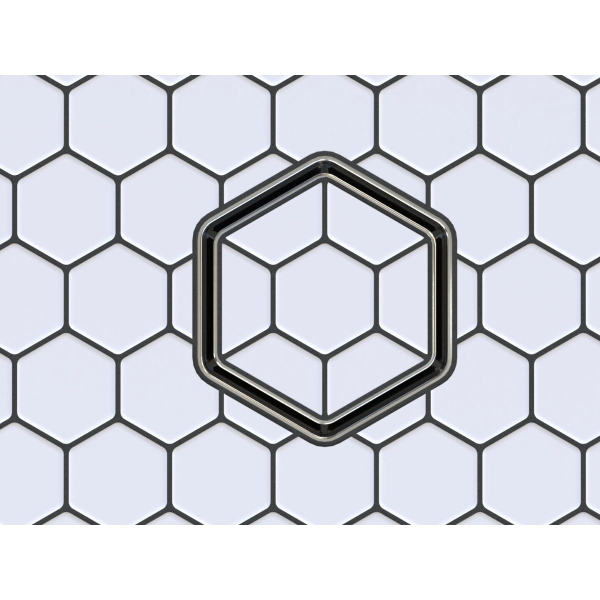 Tile-In Hex Drain - Polished Chrome 4