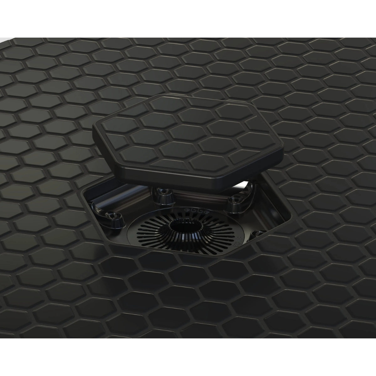 Tile-In Hex Drain - Matte Black 2