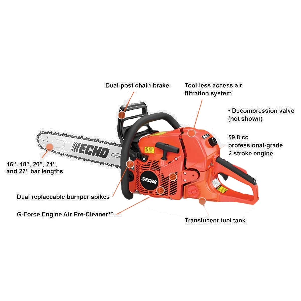 ECHO CS-620P Chainsaw Specs
