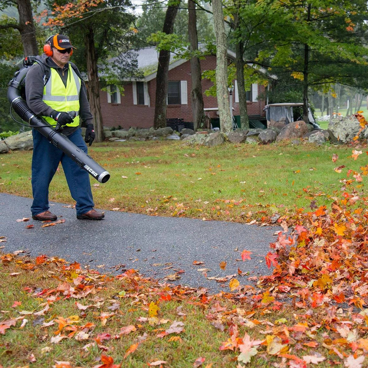 ECHO DPB-5800T Backpack Blower In Use