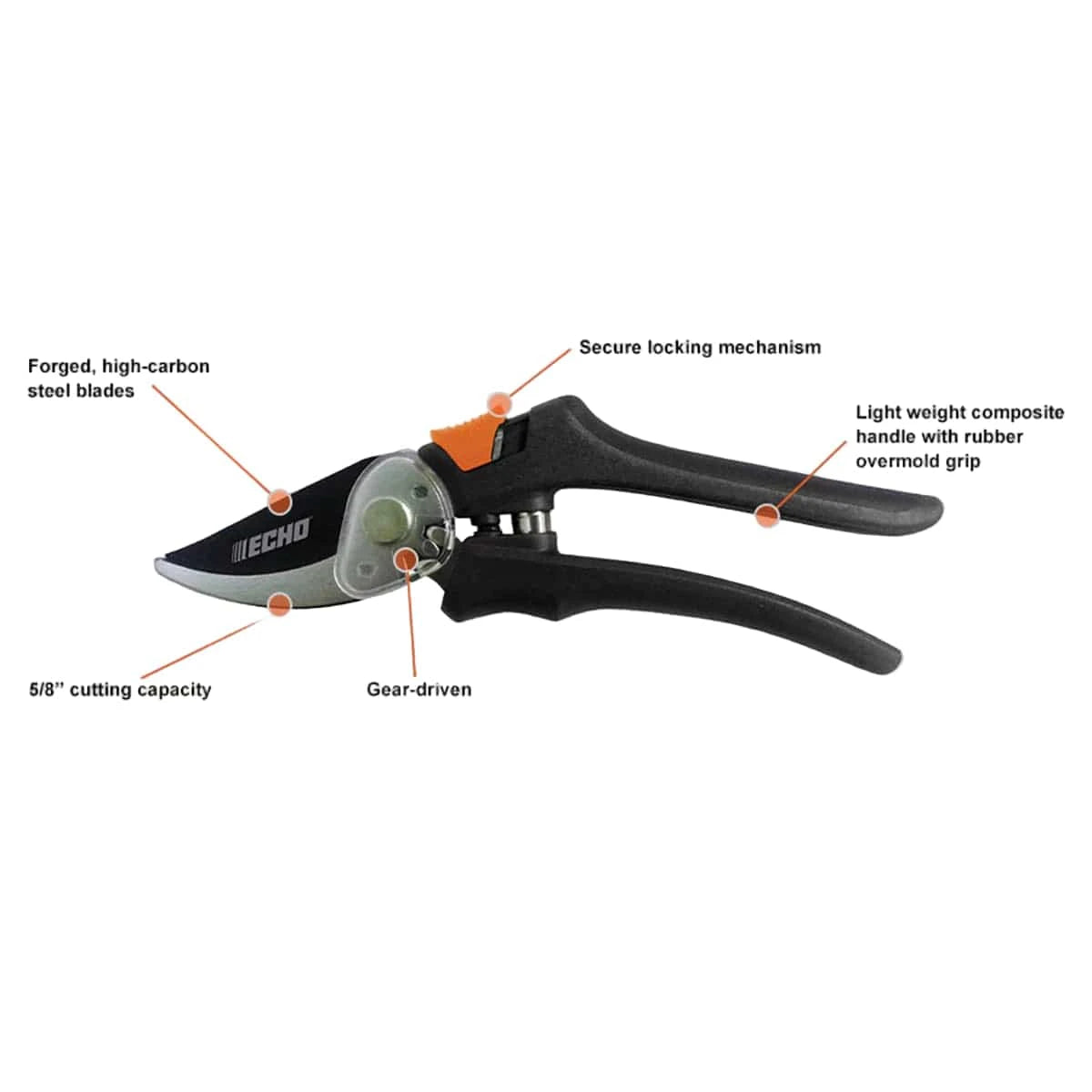 ECHO HP-43 Gear Technology Bypass Pruner Specs