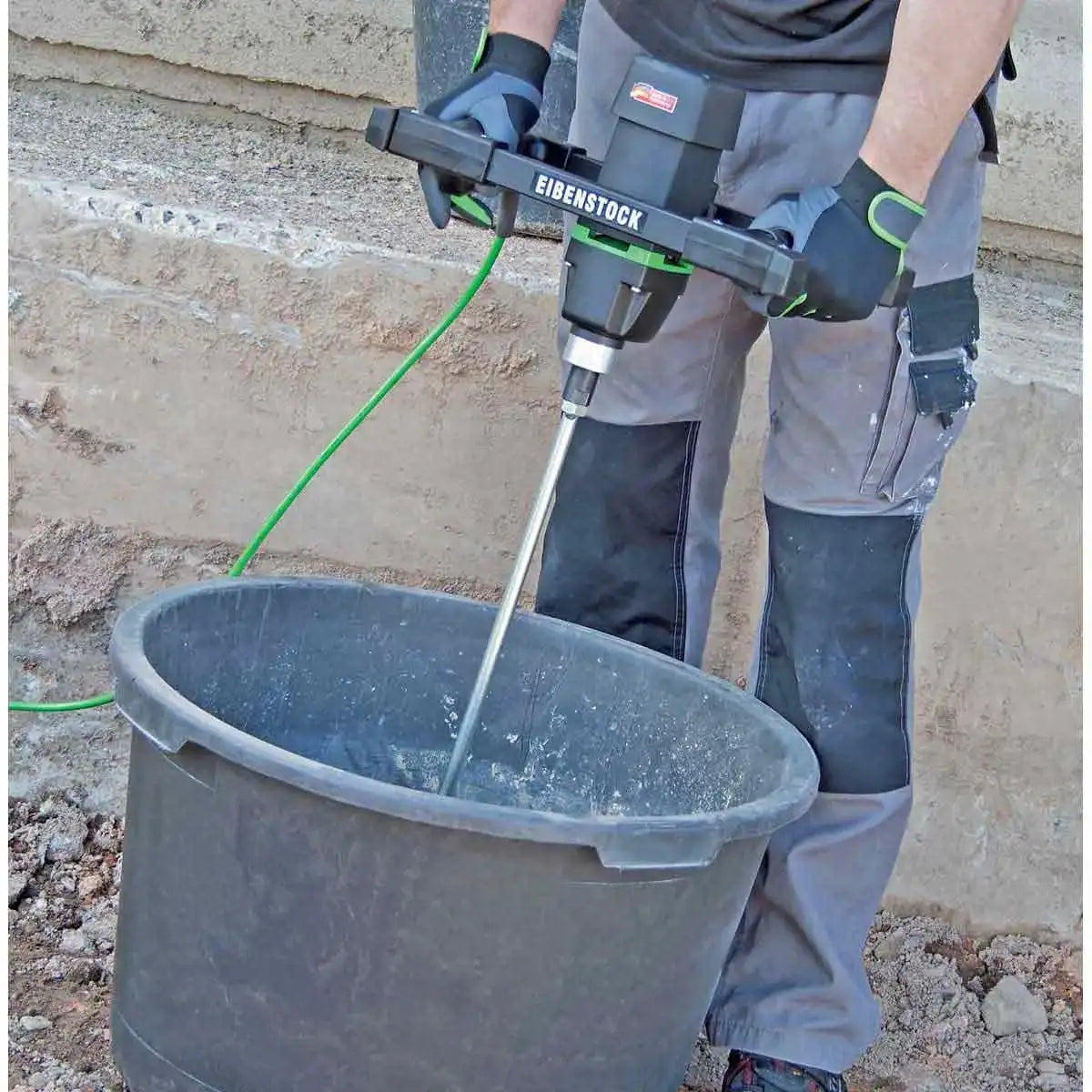 Eibenstock hand Mixer EHR20.1R Capacity: 3 bags, 25 gal, Output: up to 900 lbs./hour, Free Speed: 900 RPM, Load Speed: 250-580 RPM