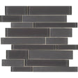 Brilliance Graphite Linear Mosaic Mixed Tile