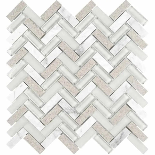 Interceramic Patterned Tile Interceramic Gray Mosaic Tile Glass Herringbone Pattern