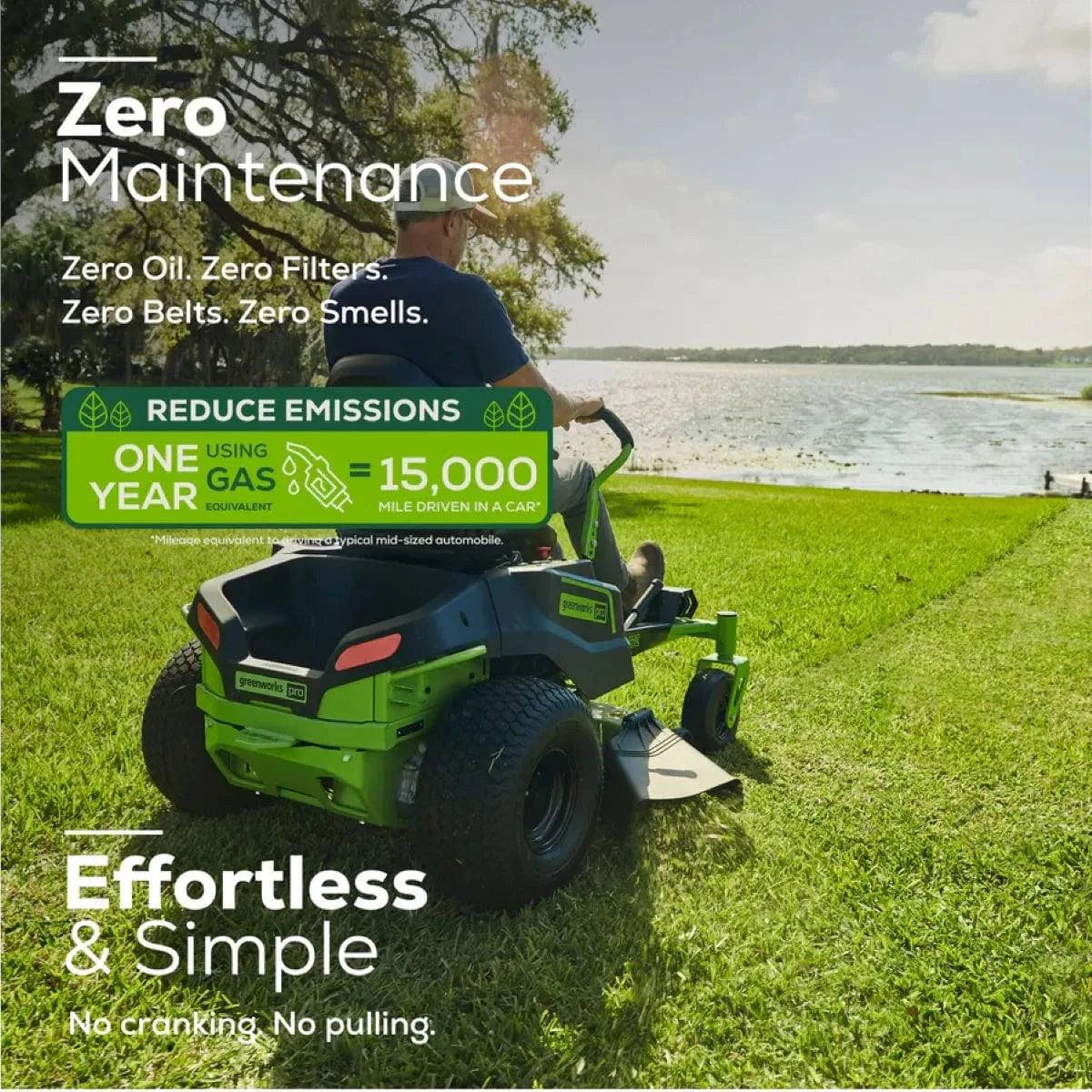 Greenworks 82V 42" CrossoverZ Ride-On Zero Turn Mower Zero Maintenance