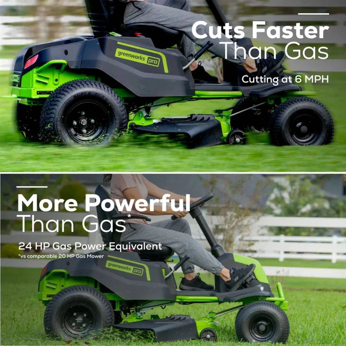 Greenworks 82V 42" Residential Lawn Vehicle Faster than Gas