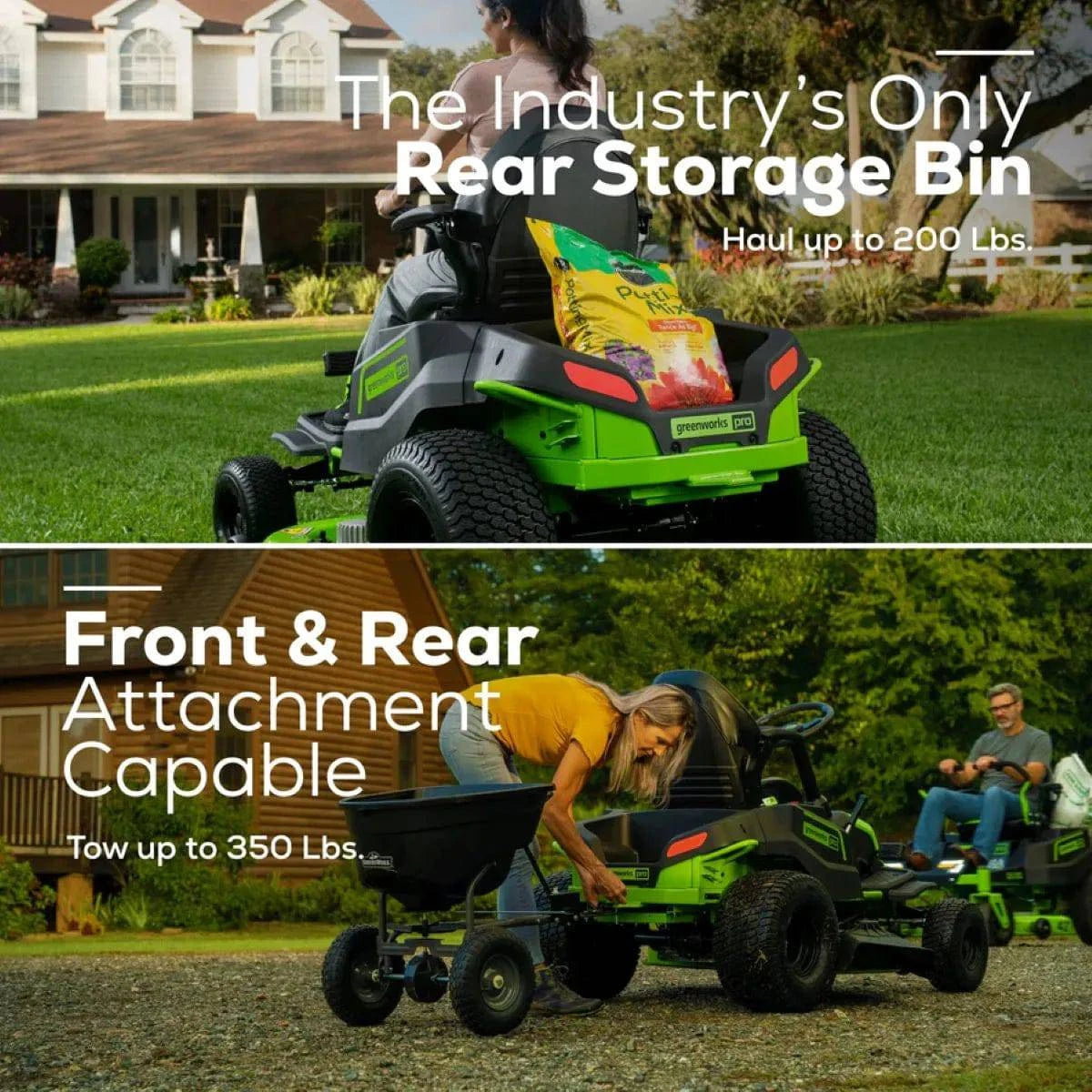 Greenworks 82V 42" Residential Lawn Vehicle Storage
