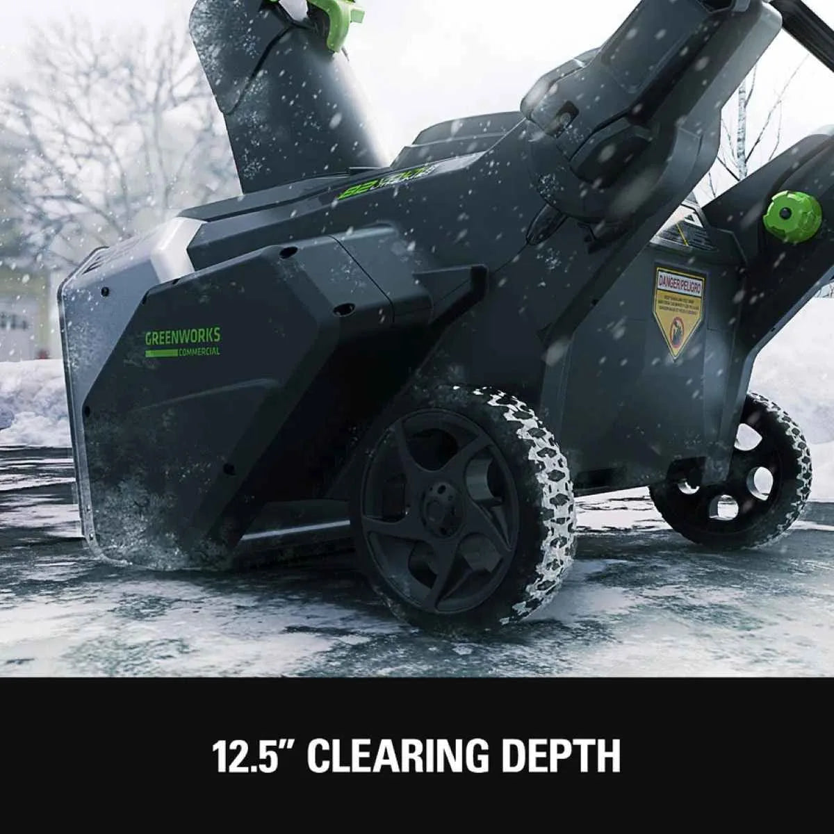 Greenworks 82V Brushless 22" Dual Port Snow Thrower - Tool Only Clearing Depth