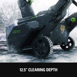Greenworks 82V Brushless 22" Dual Port Snow Thrower - Tool Only Clearing Depth