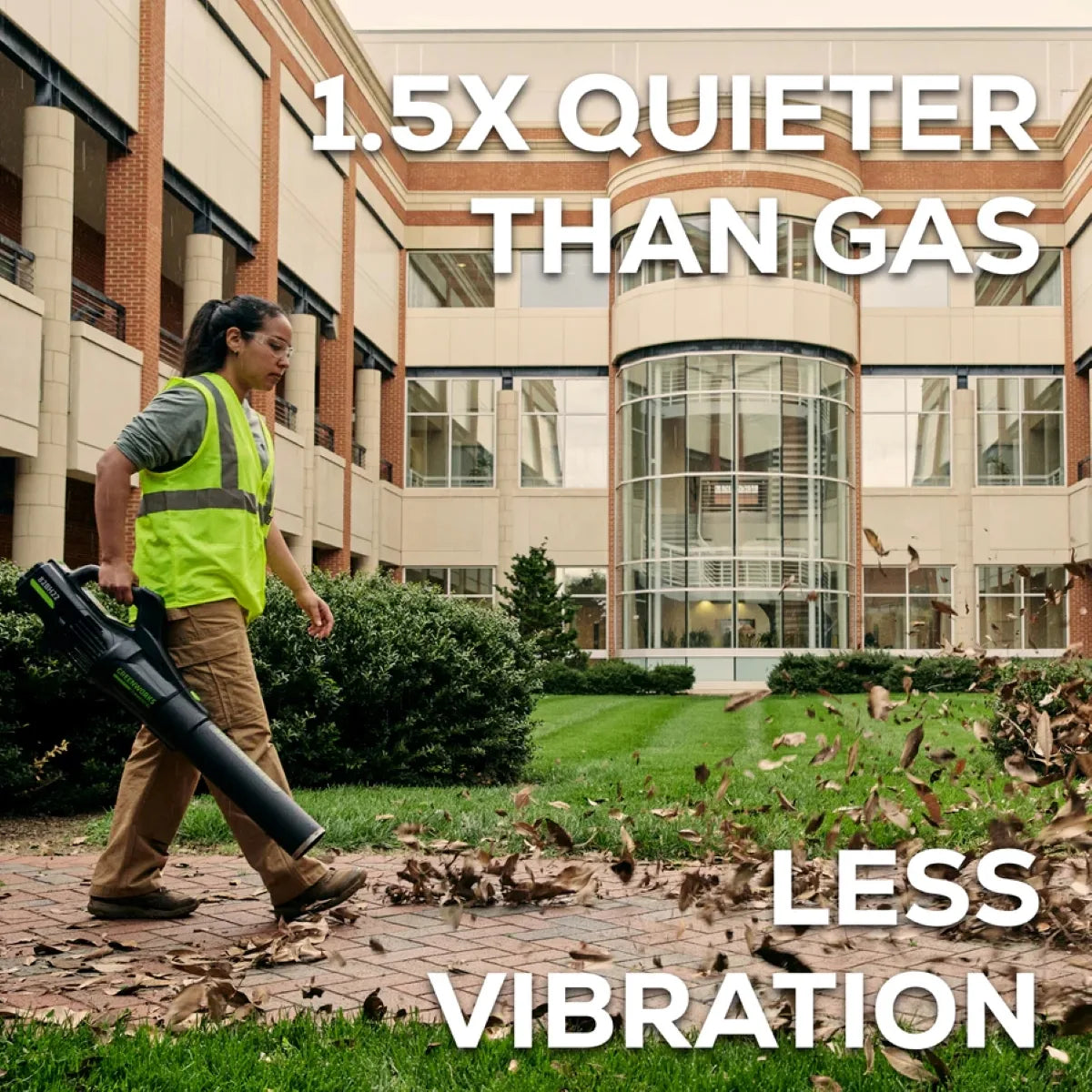 Greenworks 82V Handheld Brushless Axial Blower with 4AH Battery and 8A Dual Port Charger Quieter than Gas