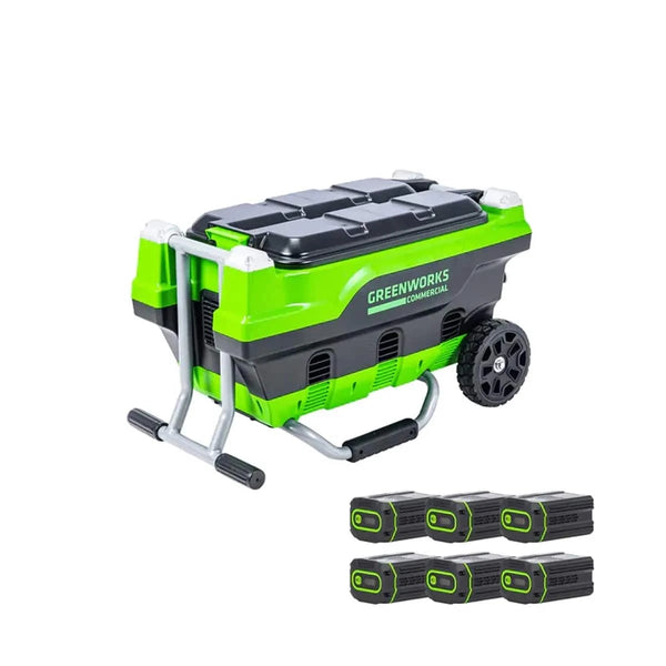 Greenworks 82V Six Port Charger w/4Ah Batteries