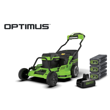 Greenworks Lawn Mower 30” Self-Propelled with (3) 8Ah Batteries and Dual Port Charger