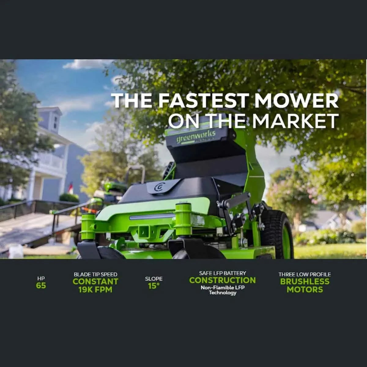 Greenworks OptimusZ 52" 24kWh Stand-On Zero Turn Mower Fastest Mower
