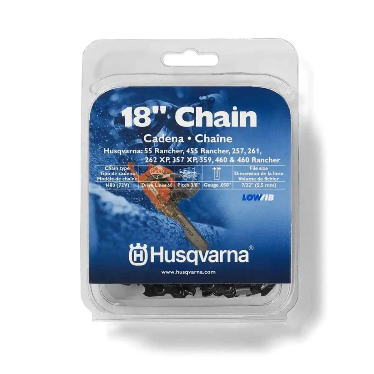 Husqvarna 20" H80 Chain .050" Gauge, 3/8" Pitch, 72 DL