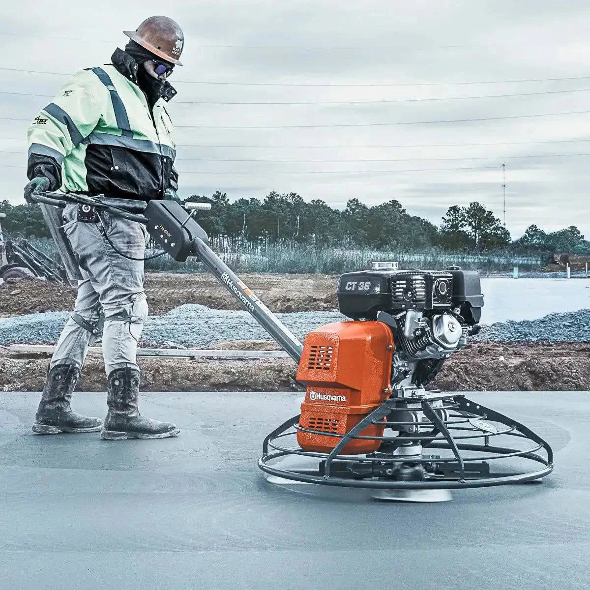 970465505 Husqvarna CT 36-8A Walk Behind Trowel Adjustable Pro Shift Handle concrete slab finishing