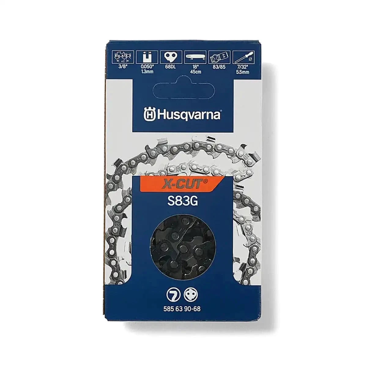 Husqvarna S83G Semi Chisel 18" Chain, 3/8" Pitch, .050" Gauge