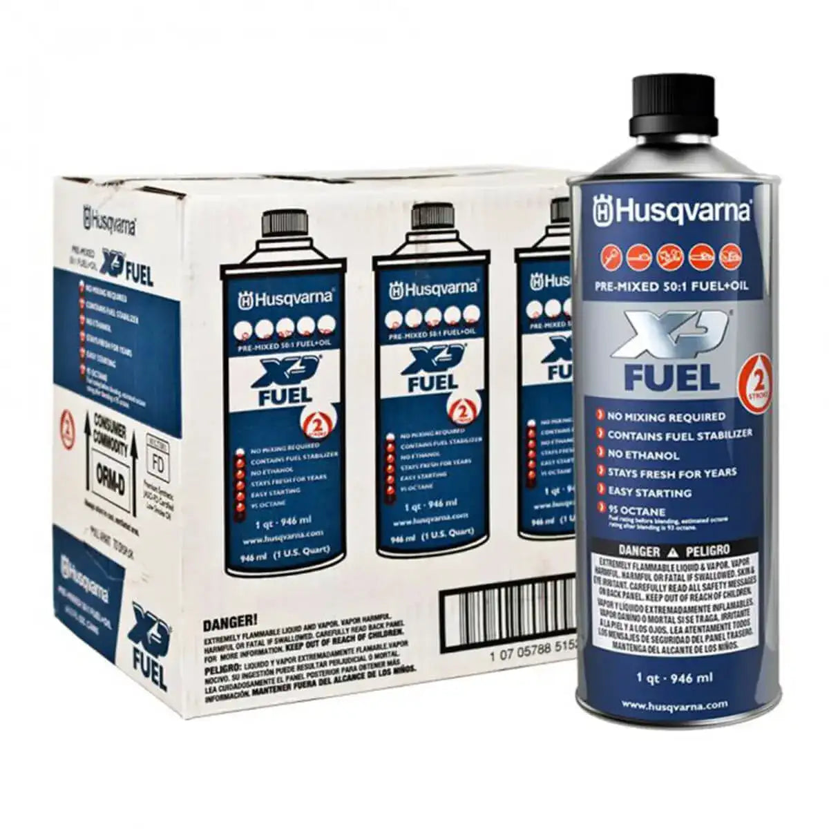 581158701 husqvarna xp+ pre-mixed 2 cycle fuel 6 pack box