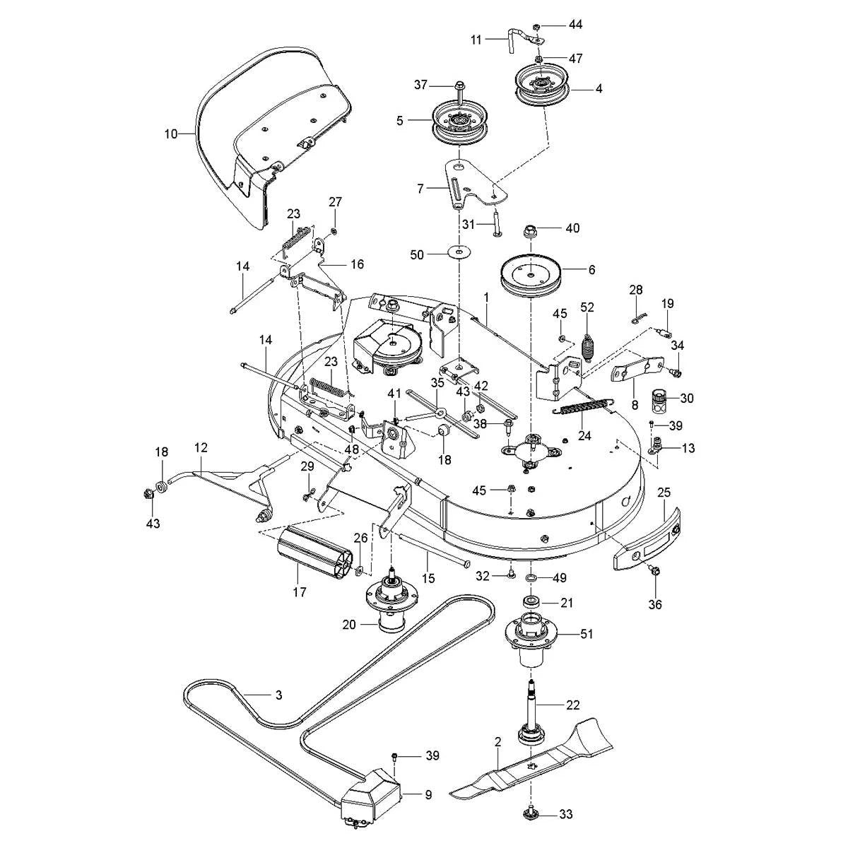Husqvarna Z242F Mower Deck OEM Parts (Kawasaki 21.5 hp