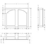 HBRDASN3226 32” x 26” Recessed Double Arch Niche