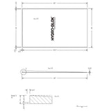 Hydro-Blok Thin Single Slope 36" x 60" Shower Pan technical drawing