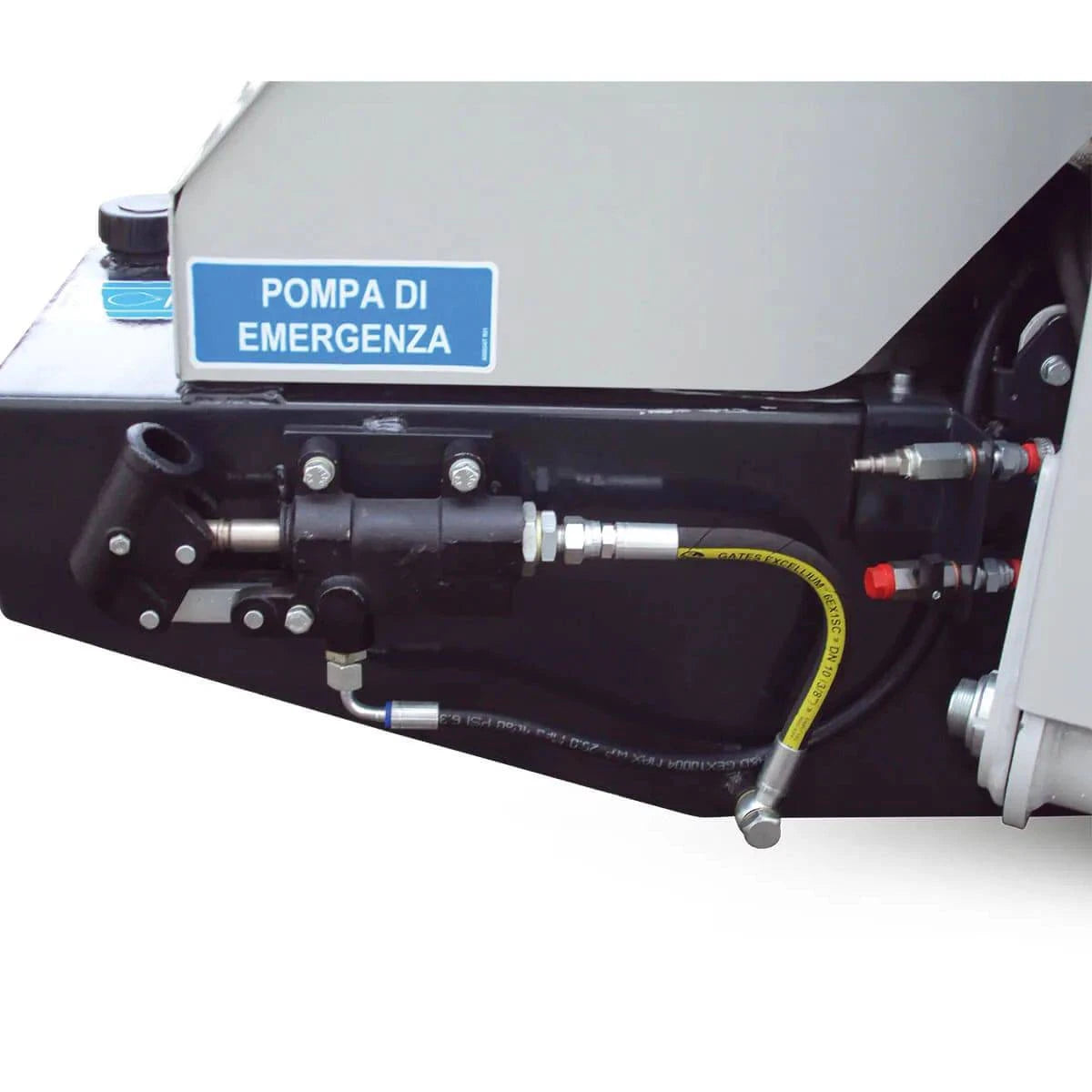 1128338 IMER IM R 19 Tracked Atrium Lift. Standard emergency hand pump with ease of access and operation.