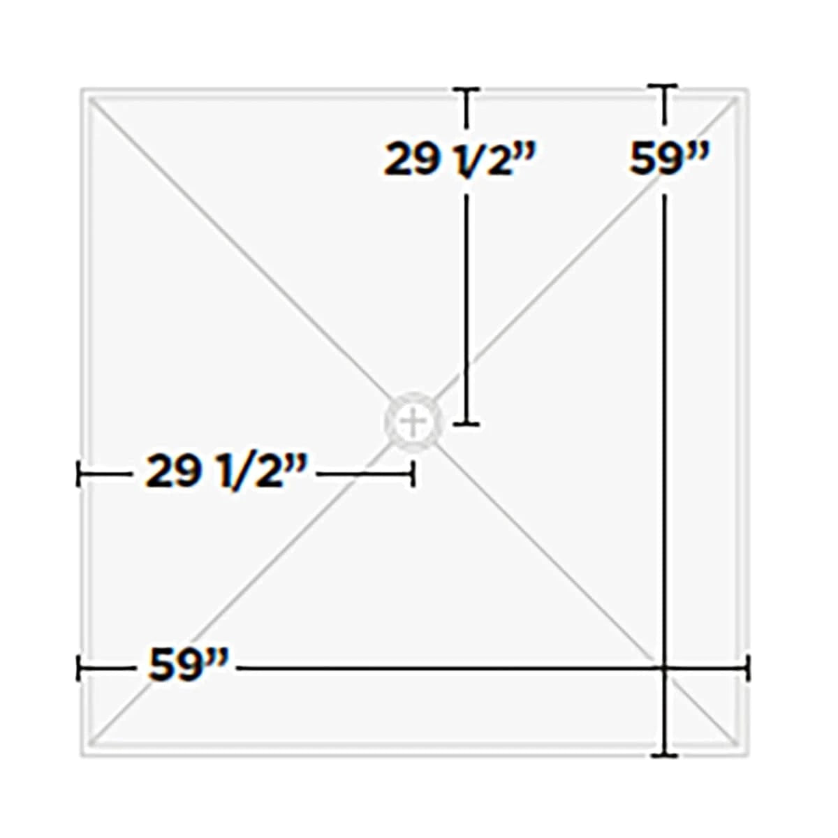 KurbX Structural Shower Pan 59" x 59"