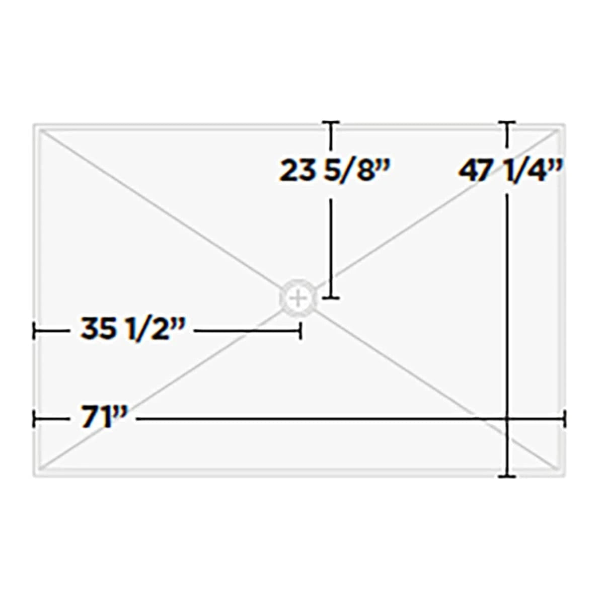 KurbX Structural Shower Pan 71" x 47-1/4"