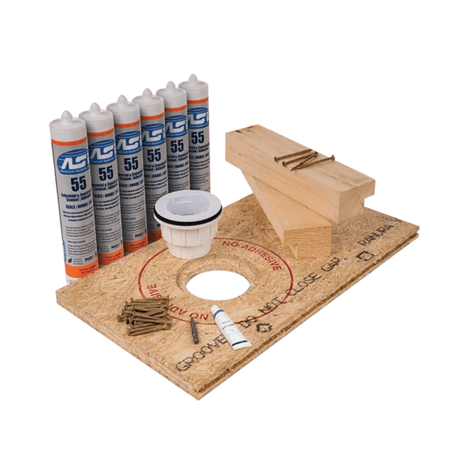 KurbX Wood Substrate Installation Package With Drain Support Block