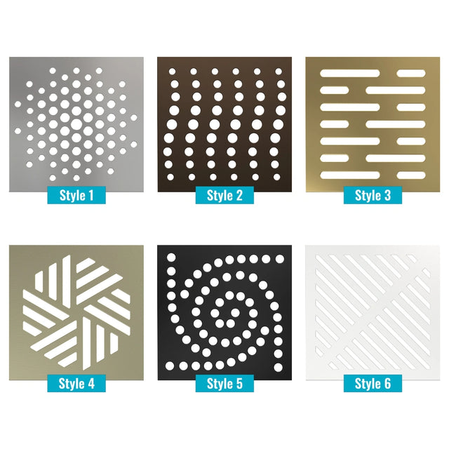 Laticrete HYDRO BAN® Point Drain Grate Styles