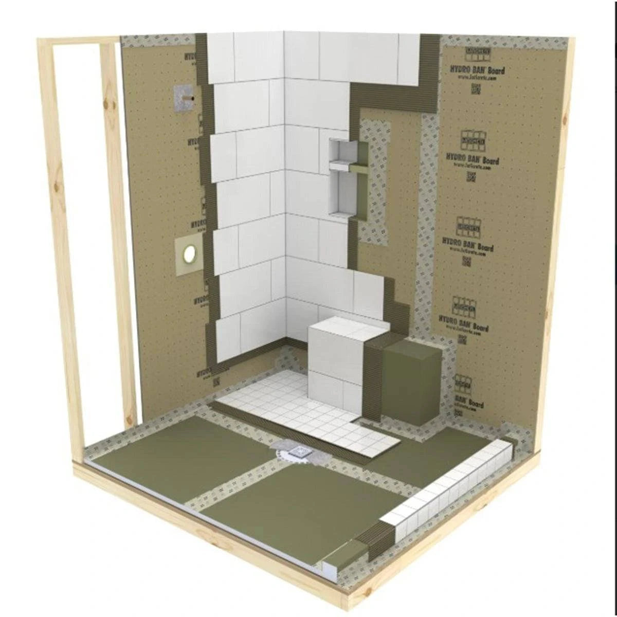 Laticrete Hydro Ban Modular Pre-Sloped Shower Pan Schematics 2