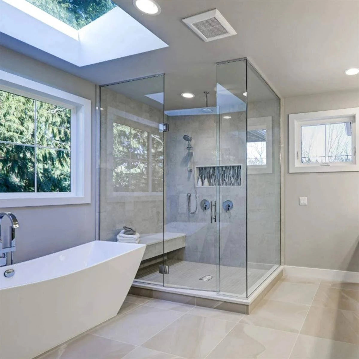 Laticrete Hydro Ban Modular Pre-Sloped Shower Pan Installed