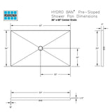 9361-4860-ABS Laticrete Hydro Ban Center Drain Pre-Sloped Shower Pan