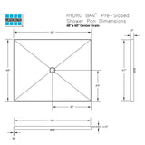 9371-3866-ABS Laticrete Hydro Ban Center Drain Pre-Sloped Shower Pan