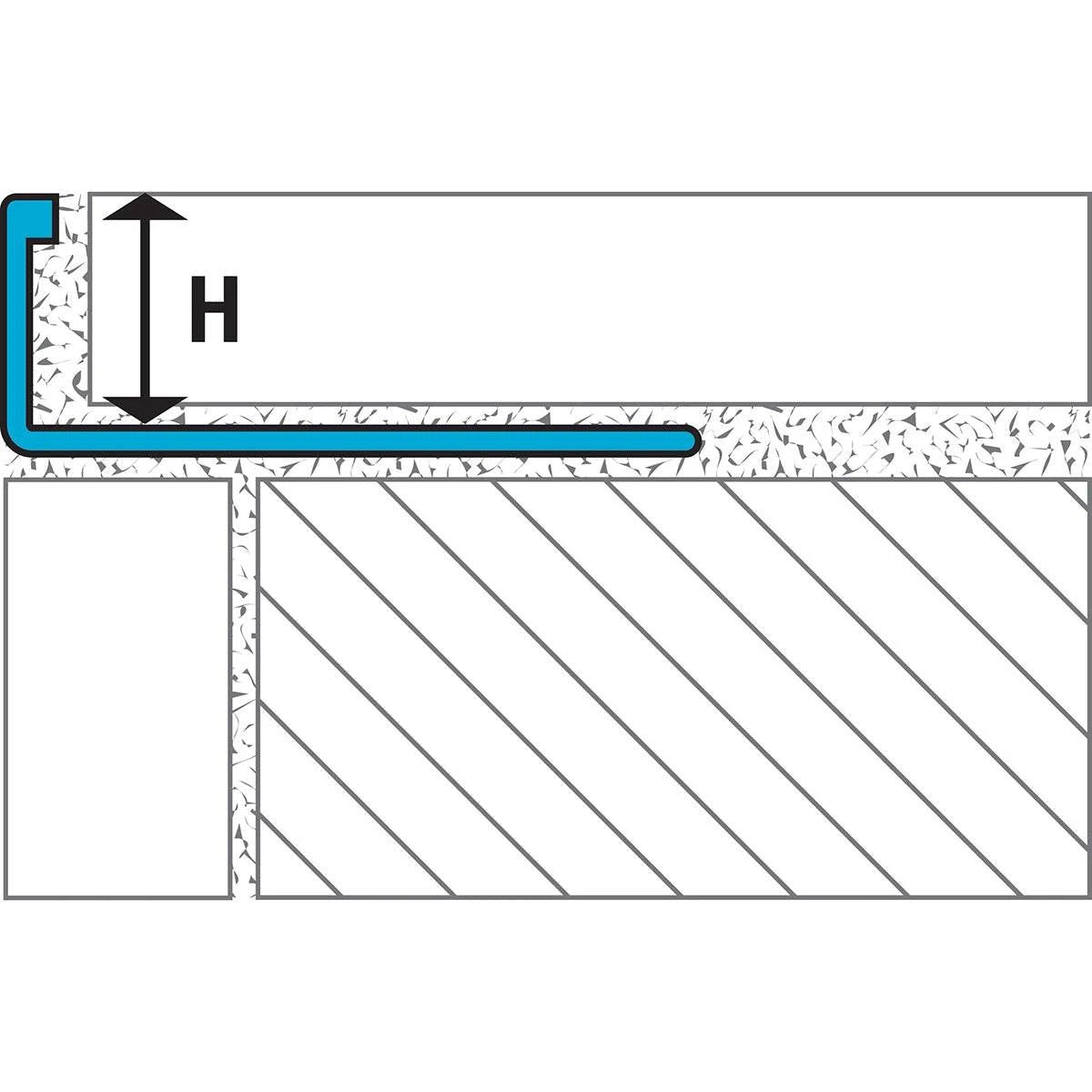 Laticrete L-Shape Edging Profile (LS4) 3/8"-1/2" Diagram